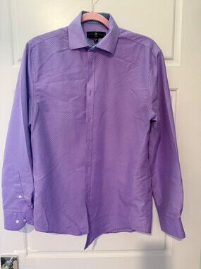 Society of Threads Slim Fit Purple Dress Shirt Size S